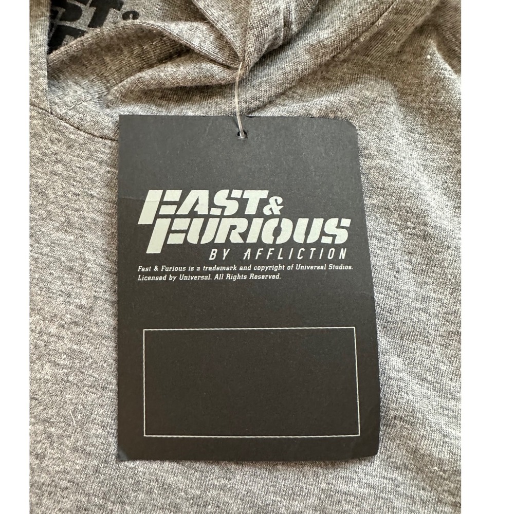 Affliction Fast & Furious Sleeveless Gym Hoodie Tank Womens XS Gray Streetwear - Picture 6 of 7